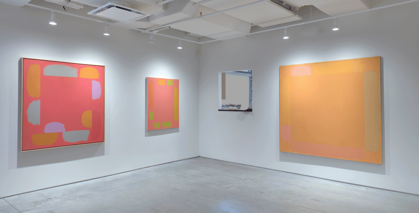 (From left) Untitled, c. 1976-77, oil on canvas, 55 x 51 in., Untitled, c. 1976-77, oil on canvas, "Abydos," 1977, oil on canvas, 68 x 69 in.