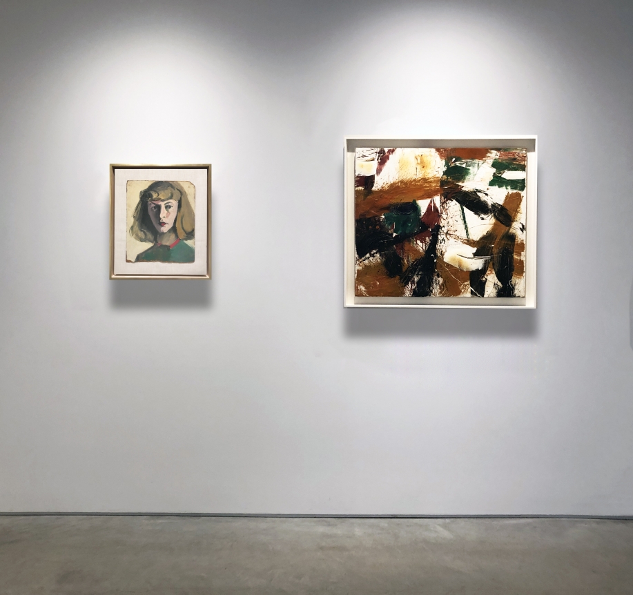 No. 6 (From left) ELAINE DE KOONING, "Self Portrait," 1944, oil on board, 13 1/2 x 11 3/8 in. 