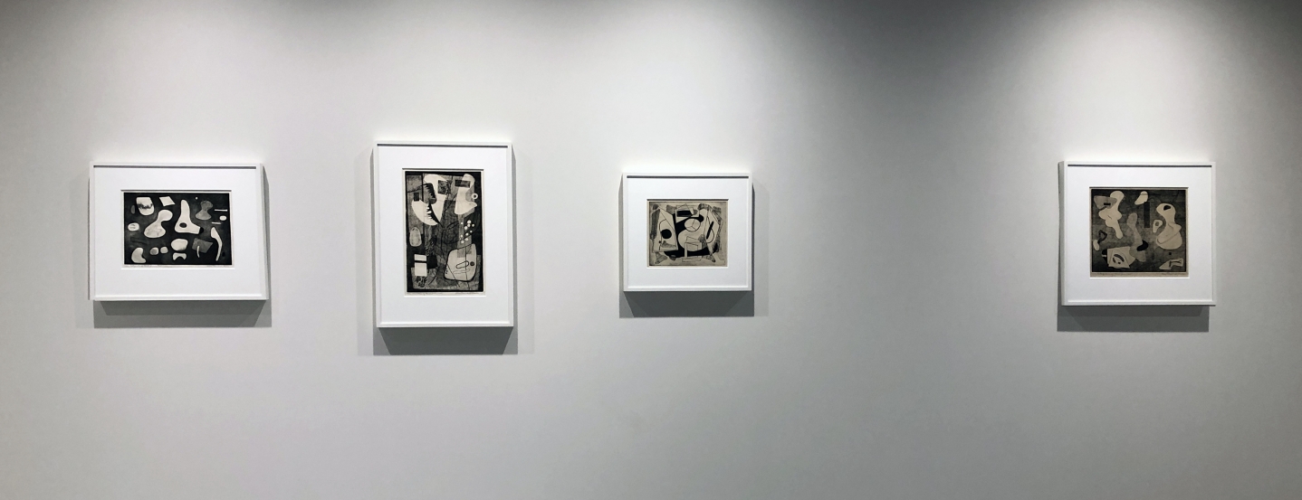 From Right to Left:, Interference of Closed Forms, 1945, Etching on paper, 11 ¼ x 13 ¼ in., Ed. 11/20
