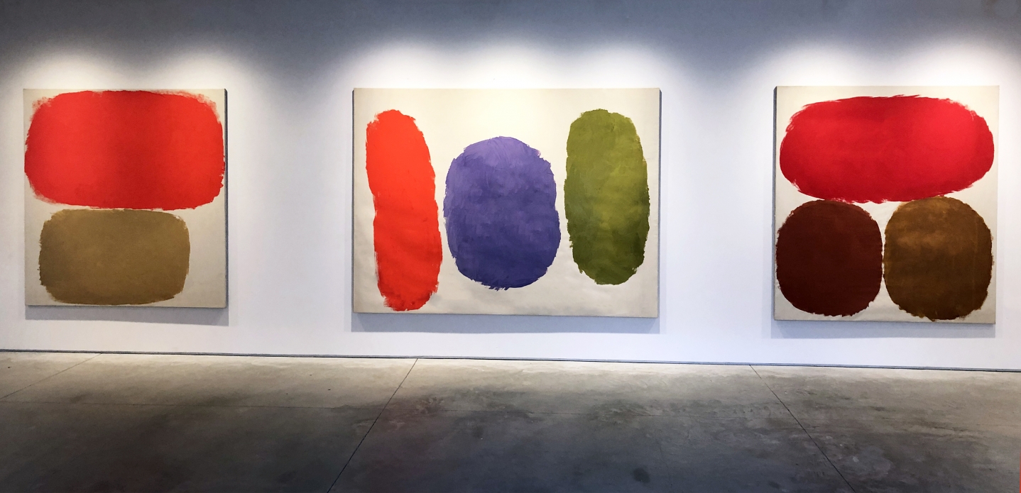 (from left) Untitled, 1966, oil on canvas, 67 1/2 x 64 in., Untitled, 1958, oil on canvas, 69 x 92 5/8 in., Untitled, 1959, oil on canvas, 69 1/4 x 62 3/4 in.
