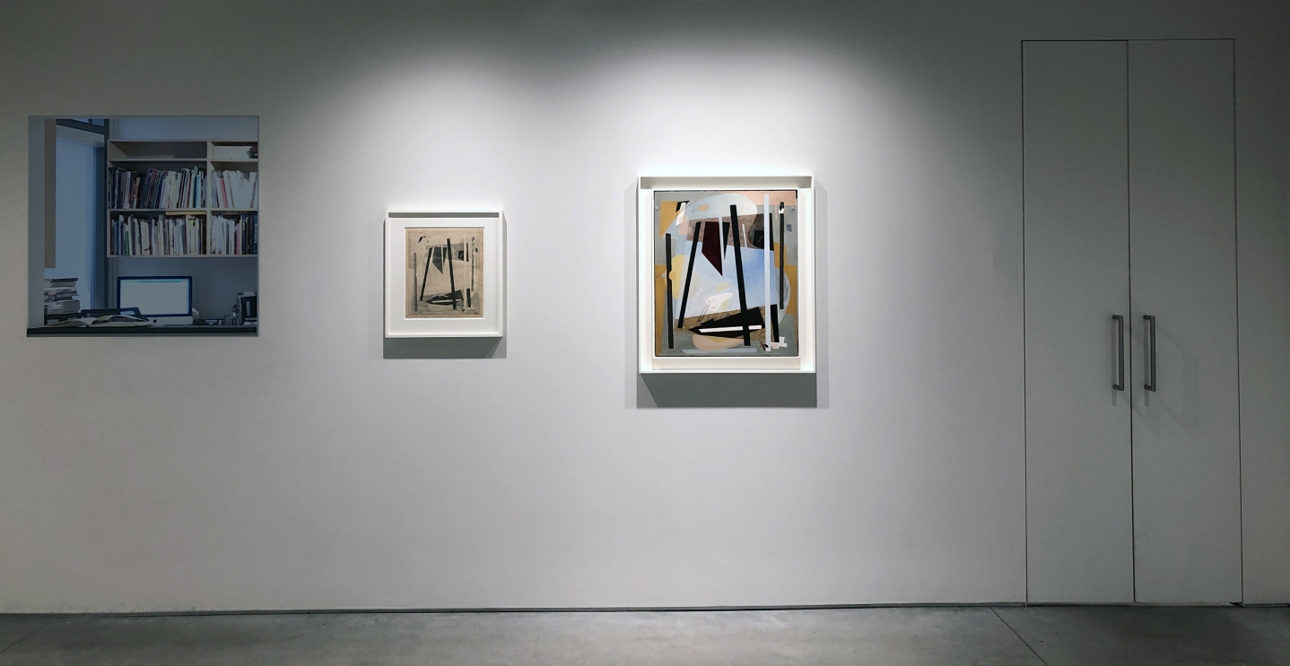 From Right to Left:, Bearings in Transition, 1947, Oil on Masonite, 26 ½ x 23 in.