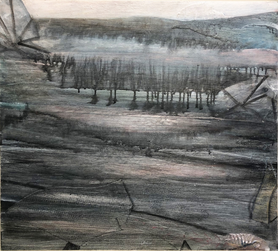 Untitled, 2019, acrylic on wood, 27 x 24 in.