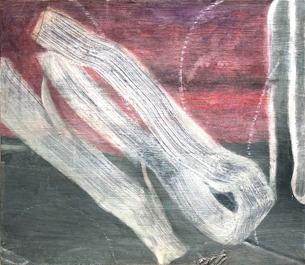Resting Clouds, 2018, acrylic on wood, 27 x 24 in.