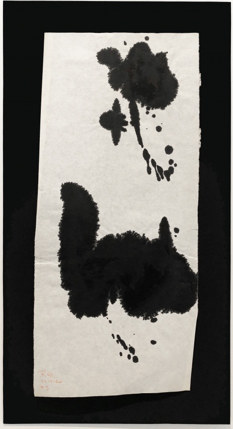 #3, December, 1960, Sumi ink on Japanese paper, 18 x 7 1/2 in.