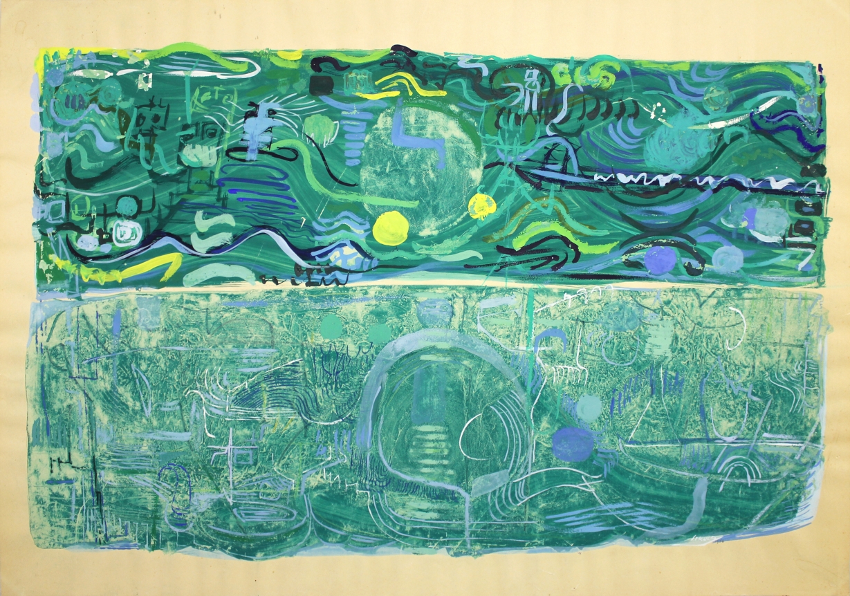 Air, 1956 mixed media on paper