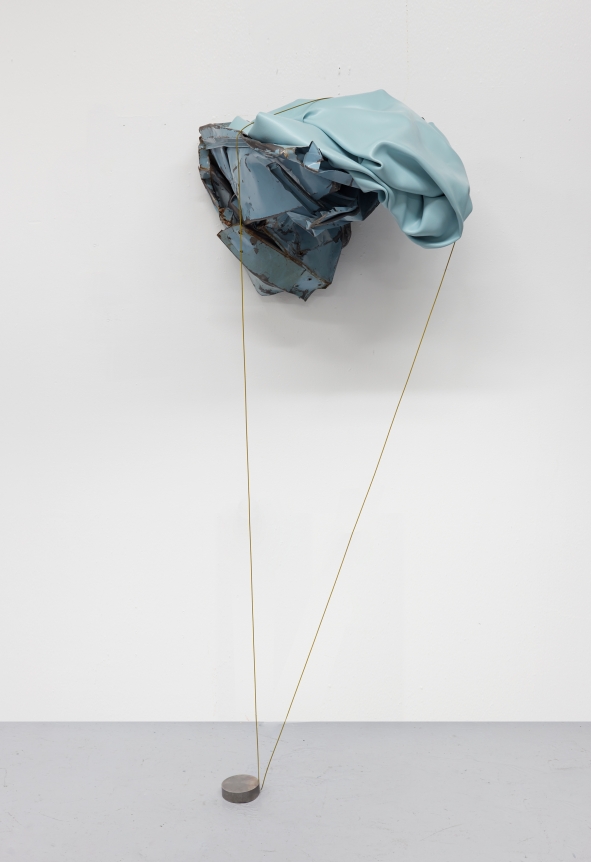 Kennedy Yanko, "Pleasure Page", 2021, paint skin, metal, painted wire, 73 by 31 by 29 inches.