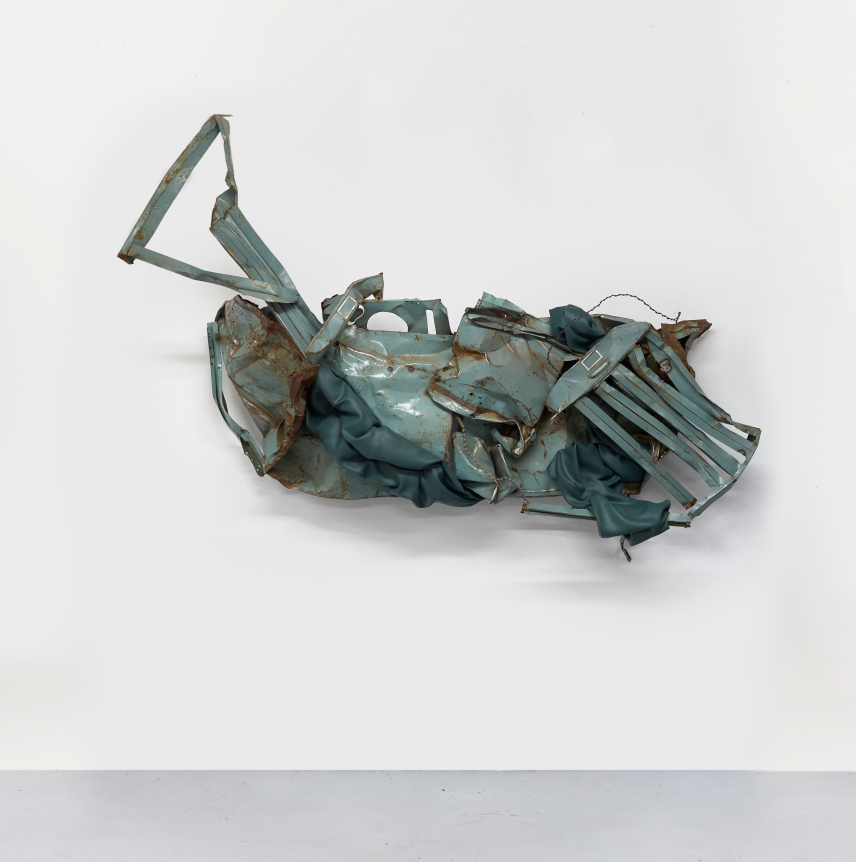 Kennedy Yanko, "The Politics of Wholeness", February 2021, paint skin, metal, 74 by 106 by 27 inches.