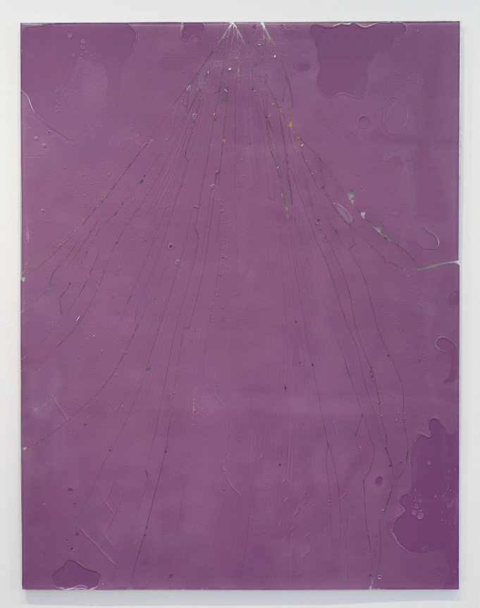 Luca Dellaverson "Untitled", 2015 Epoxy resin and painted glass with wood support 66 x 51 inches