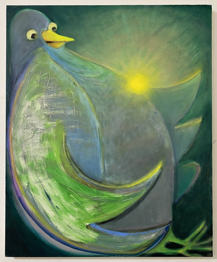 Antone Könst, "Baby Pigeon", 2020, oil on linen, 30 inches by 24 inches.