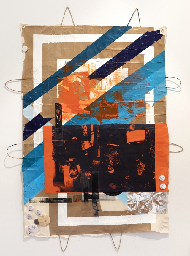 Tomashi Jackson Brooklyn (Turned Upside Down), 2019 Mixed media on paper and muslin 60 x 44 inches
