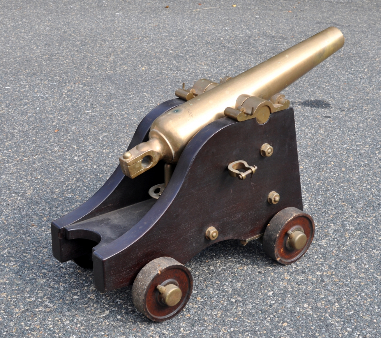 Pair of Brass Signal Cannons signed Gregory Cannon Street NY Inventory Hyland Granby