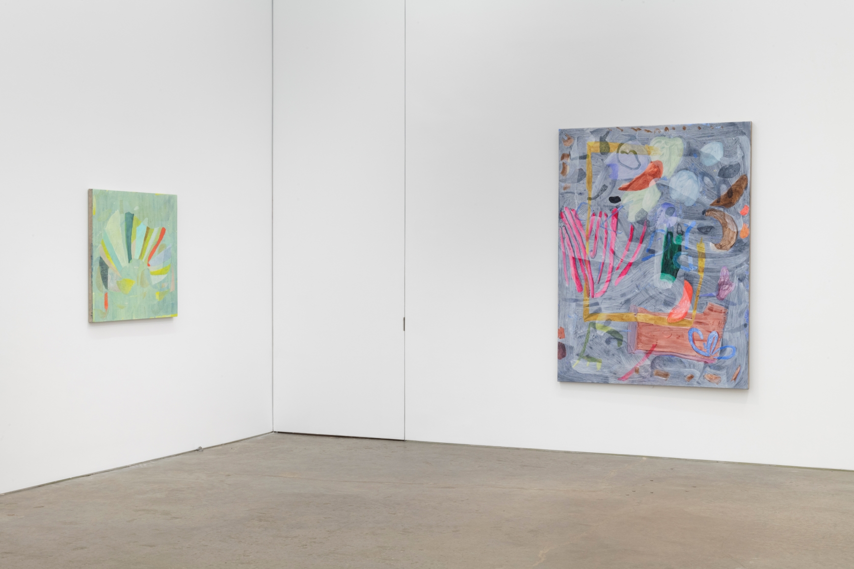 Clare Grill, installation view of There's the Air at Derek Eller Gallery, 2021