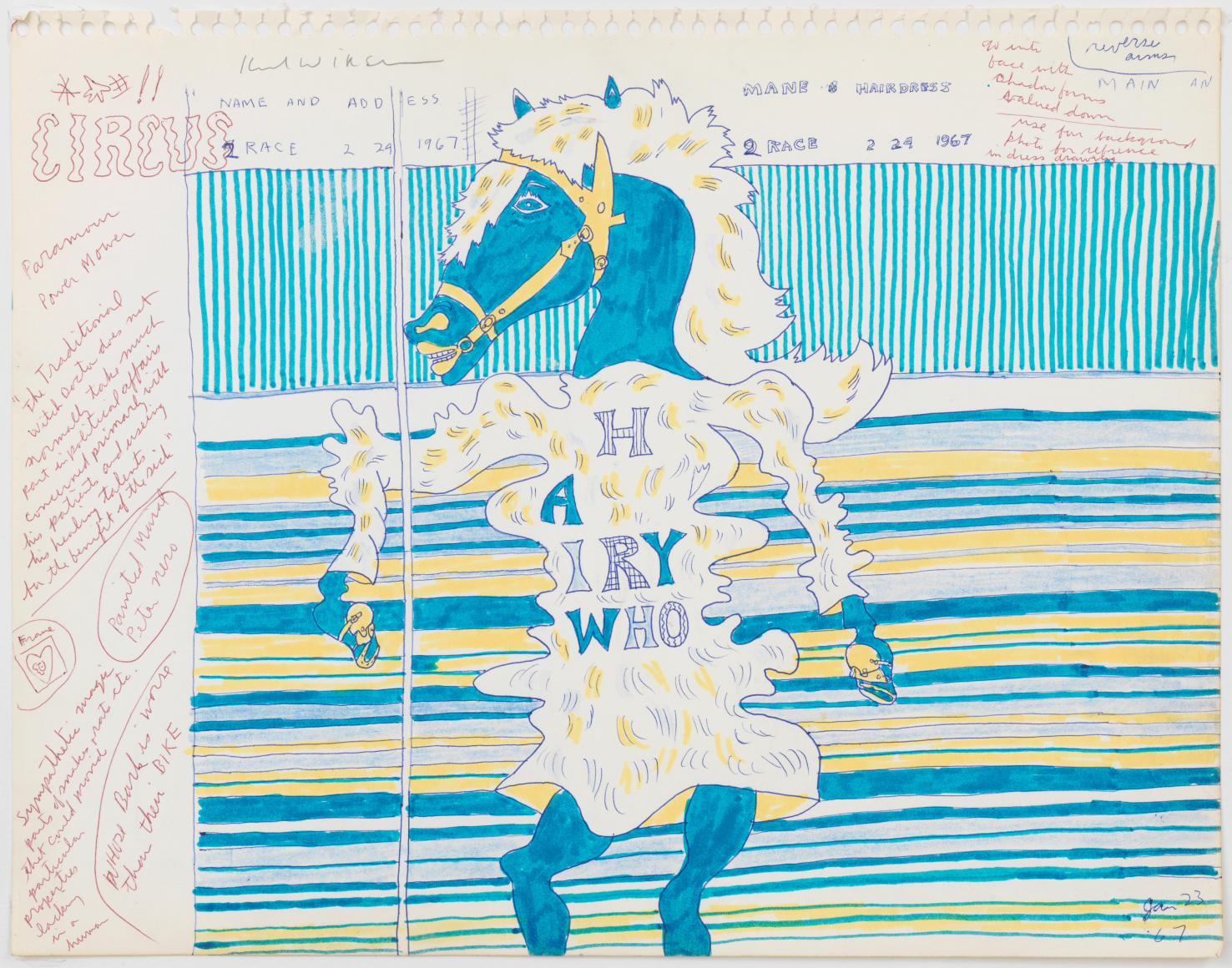 color horse drawing