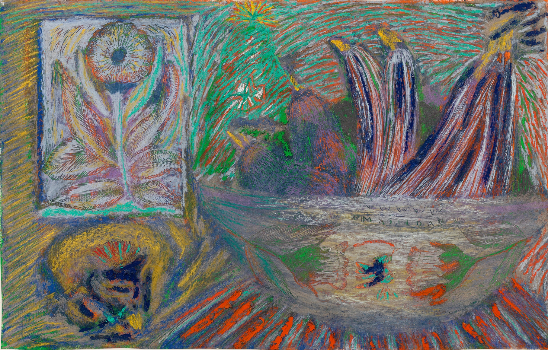 Untitled, 2018, soft pastel and oil pastel on paper