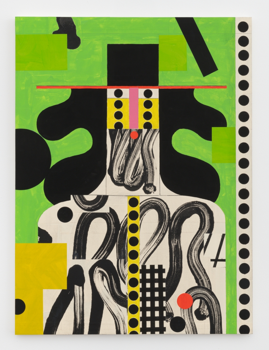 Untitled, 2021 Flashe and collage on panel