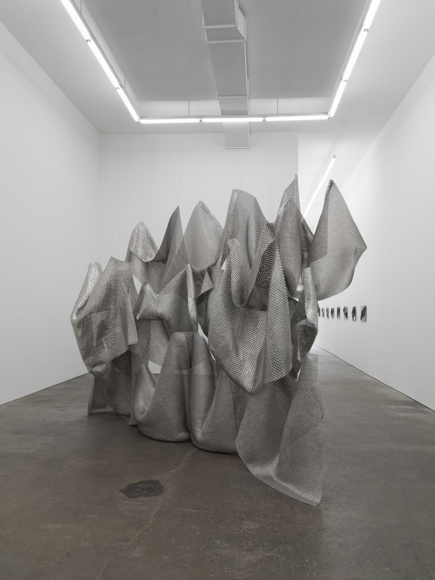 Object for Reflection, 2016, punched aluminum and stainless steel rings