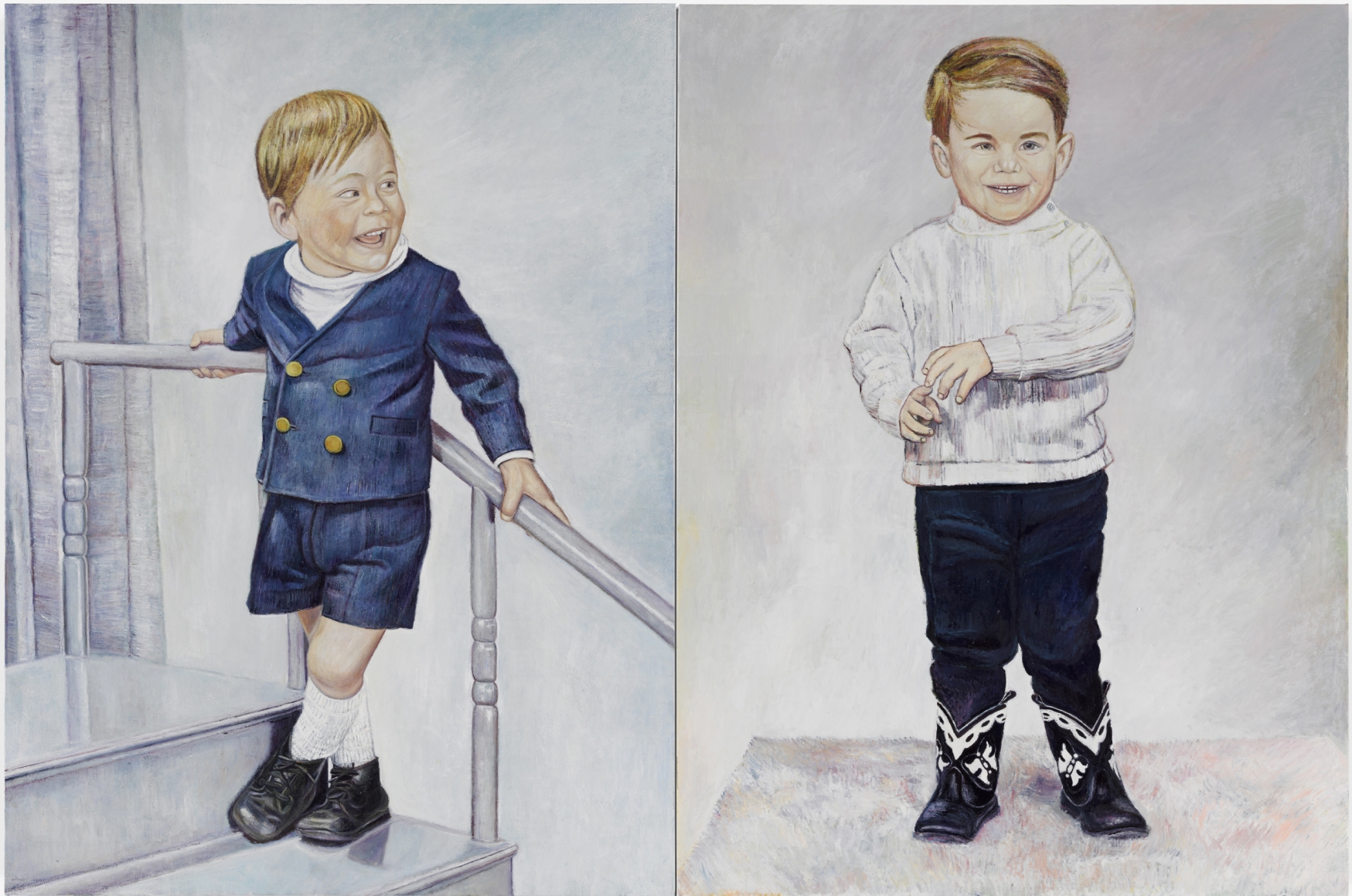 Andrew and I, 2013-14, oil on linen, diptych in two panels 