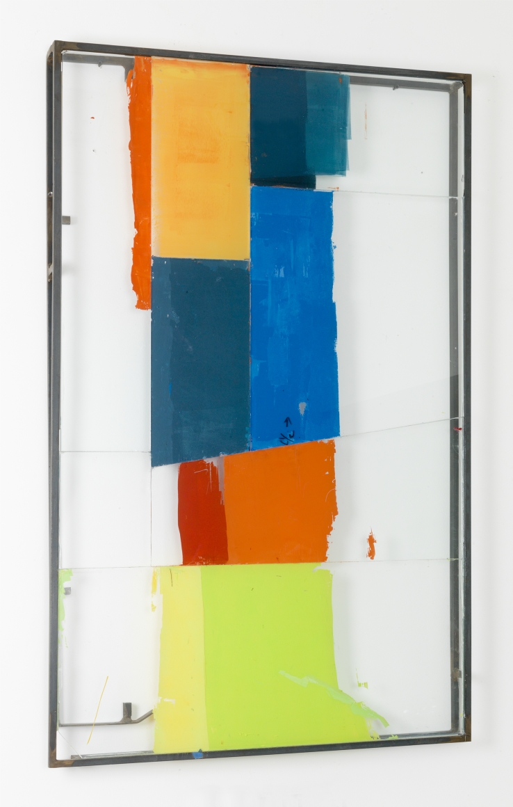 North Shore Variations, 2015, glass, steel, screen print ink, block printing ink, acrylic paint, and silicone 