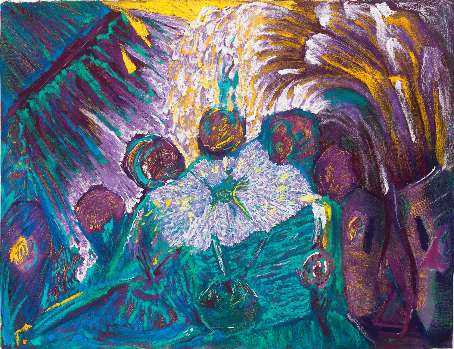 Untitled, 2018, soft pastel and oil pastel on paper