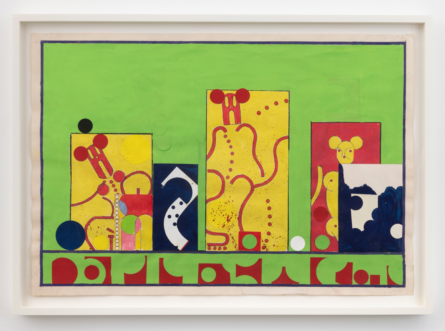Untitled, 2020, gouache, ink, pen, and Flashe on paper