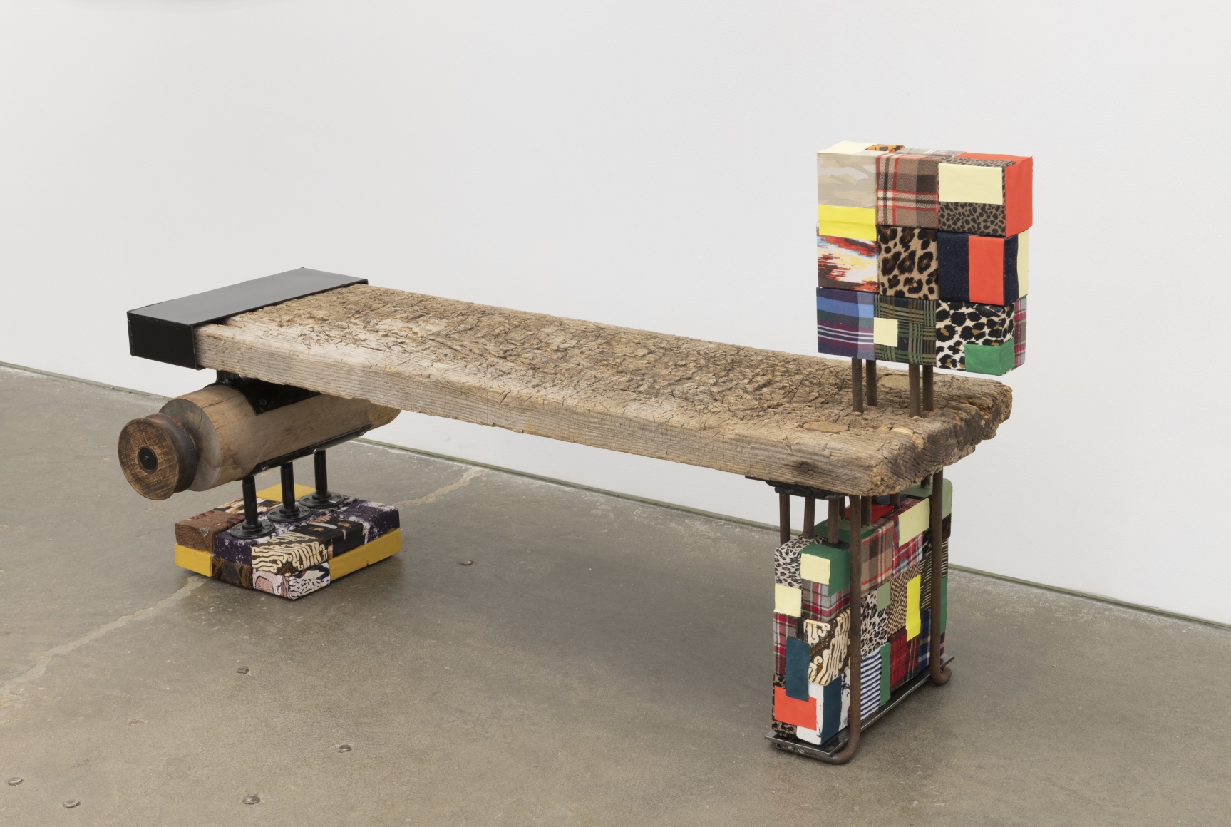 Bench, 2019, wood, metal, blockers