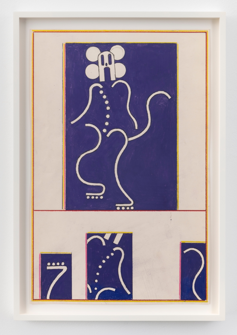 Untitled, 2020, gouache, ink, pen, and Flashe on paper