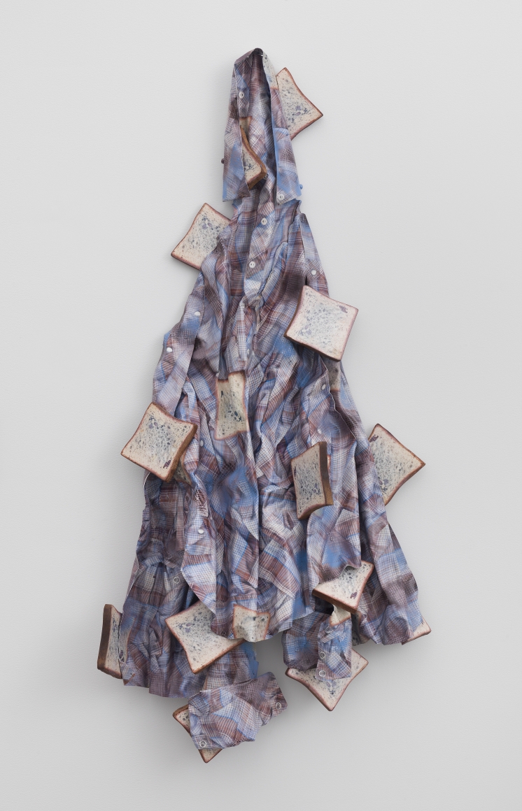 Brown Plaid (Bread), 2017, gesso, infkjet, spray paint and Permalac on aluminium and MDF