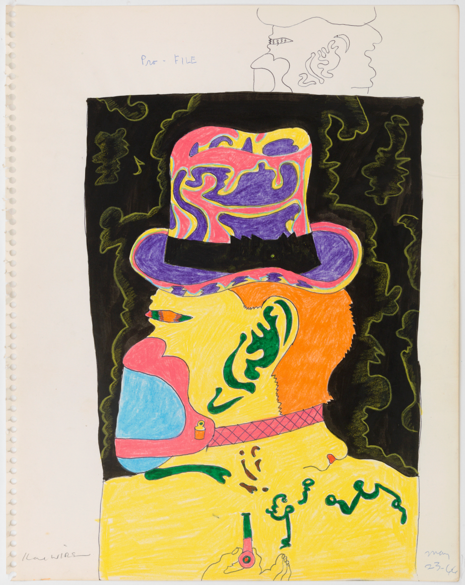 Untitled (Study for Gilateen), 1966, graphite, marker and color pencil on paper