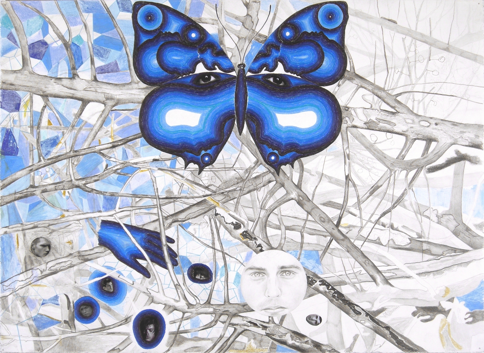 Tainted Love, 2007 , color pencil, graphite, and collage on paper 