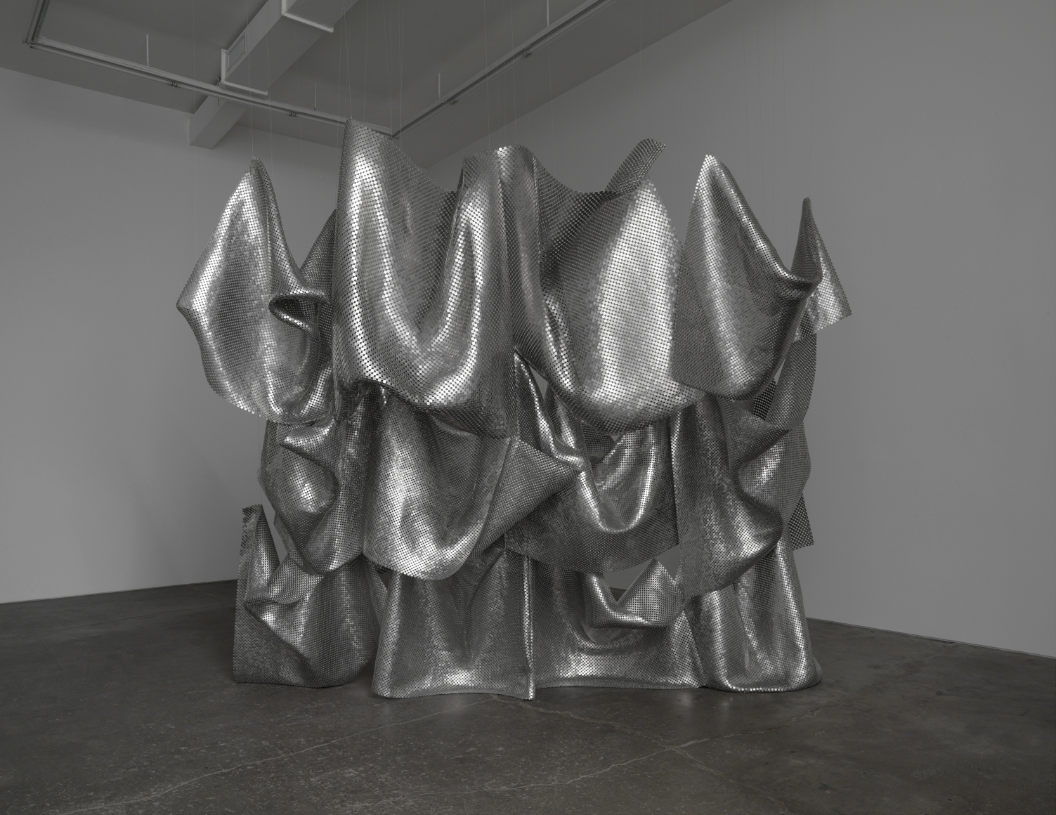 Object for Reflection, 2016, punched aluminum and stainless steel rings
