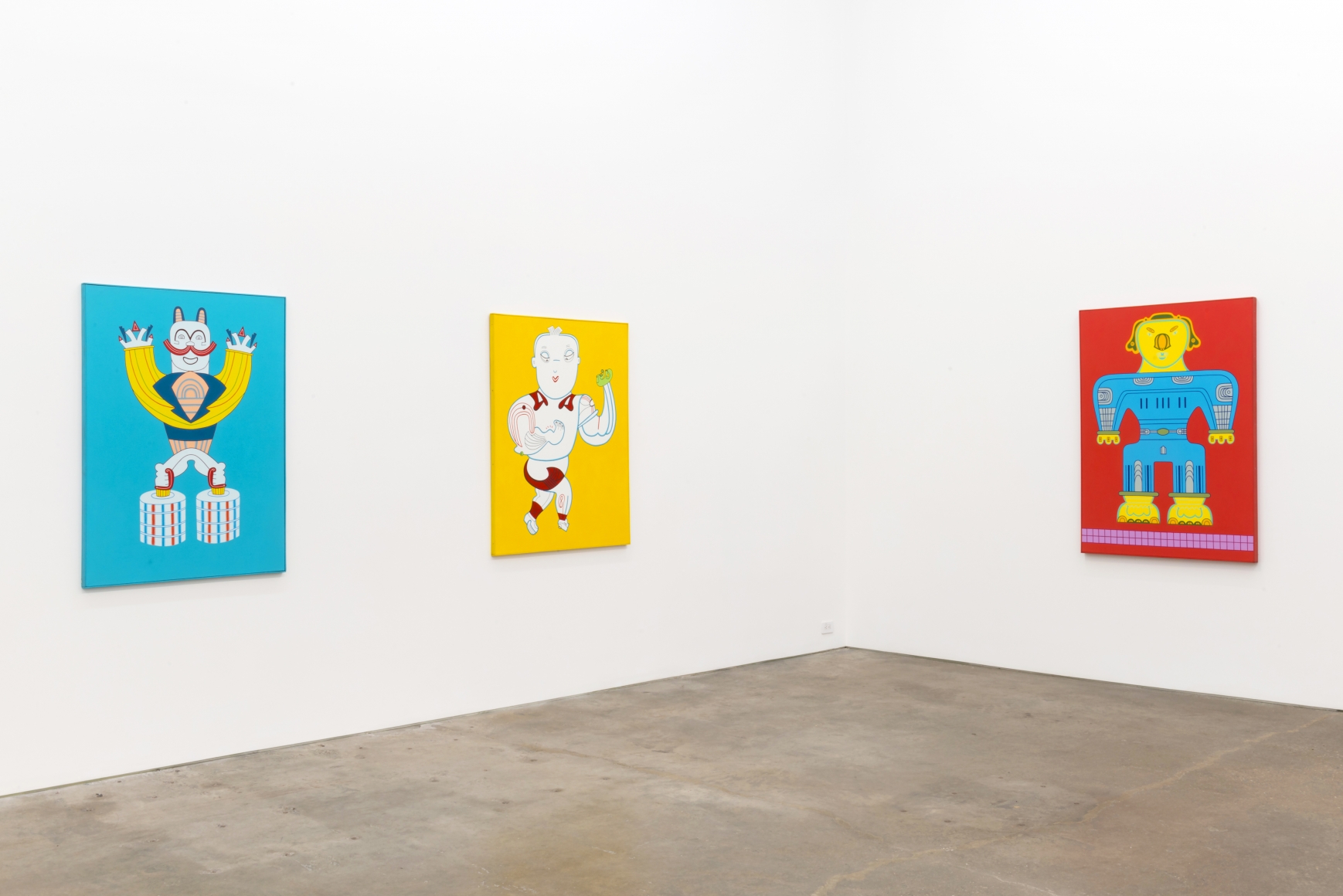Karl Wirsum, Mr. Whatzit: Selections from the 1980s, installation view at Derek Eller Gallery, New York