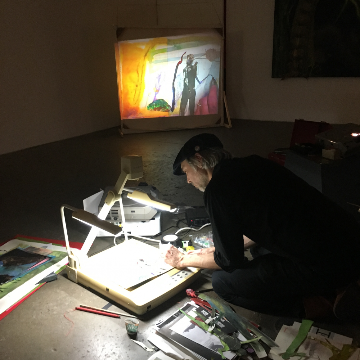 Still from Tom Thayer's performance on September 6, 2019 at Derek Eller Gallery, New York