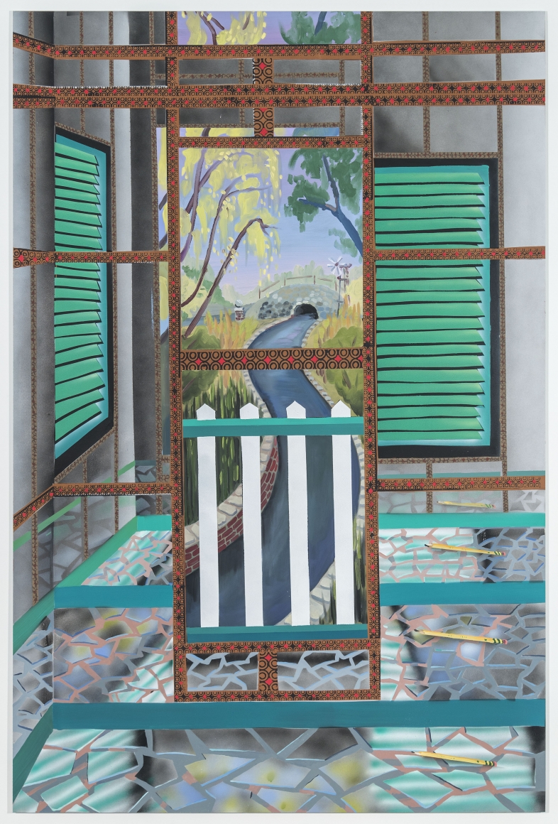 Finster's Mirror House, 2017, oil, acrylic, Flashe on aluminum panel