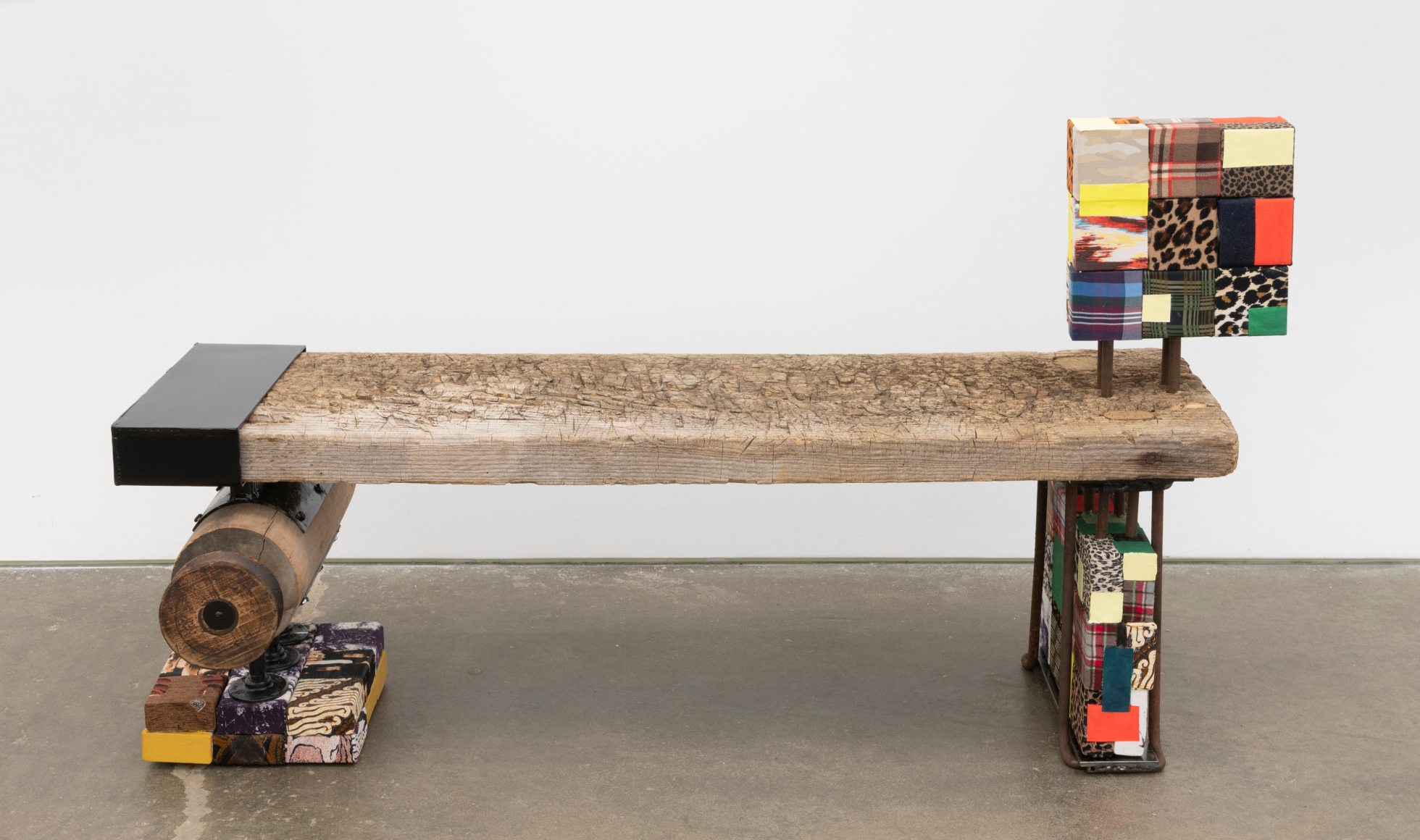 Bench, 2019, wood, metal, blockers