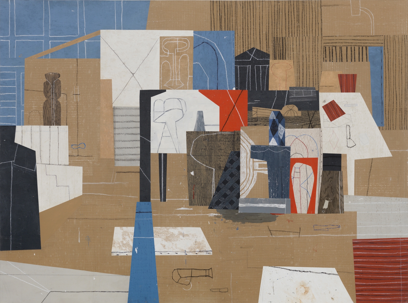 The Brown Studio, 2017, acrylic and collage on canvas