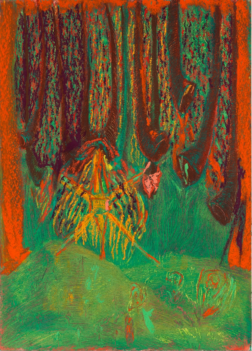 Untitled, 2018, soft pastel and oil pastel on paper