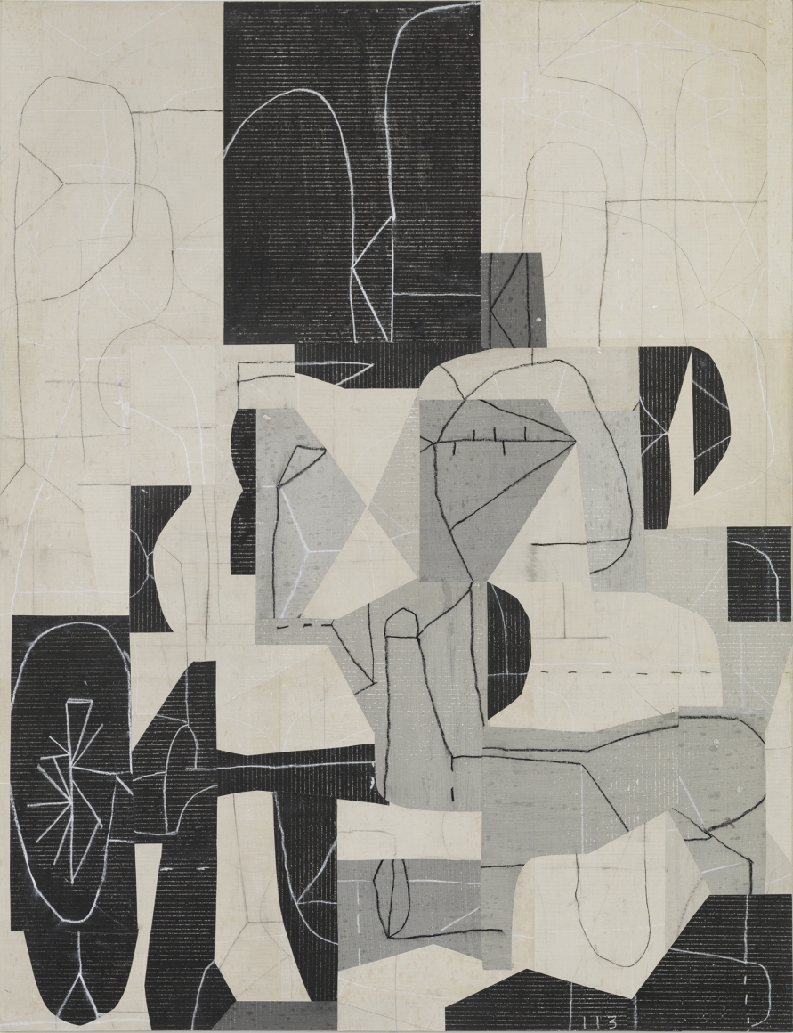 Grey Knight, 2017, acrylic and collage on canvas