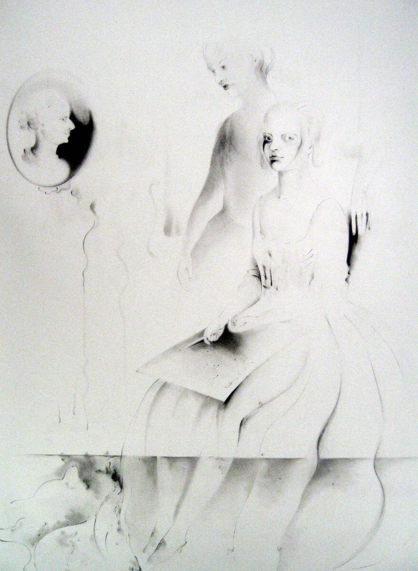 Sisters (The Continuity of Time as an Illusion), 2004, graphite on paper