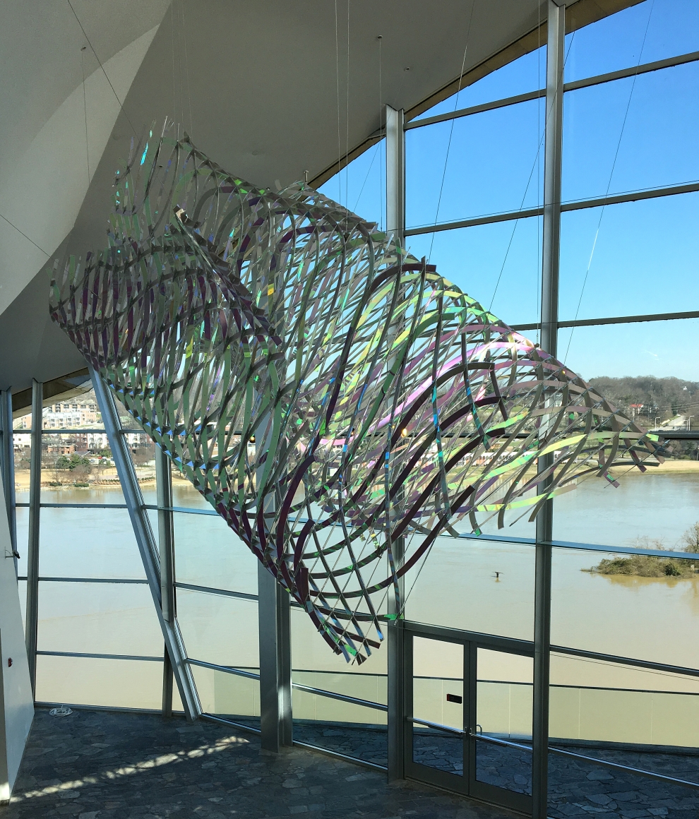 All Equations Are Wave Equations, 2018-19, welded aluminum and acrylic with laminated diachroic film on all sides