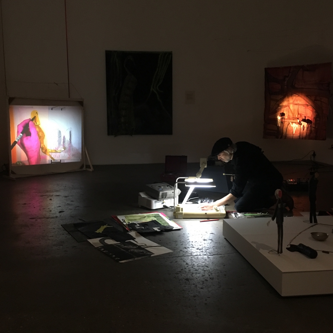 Still from Tom Thayer's performance on September 6, 2019 at Derek Eller Gallery, New York