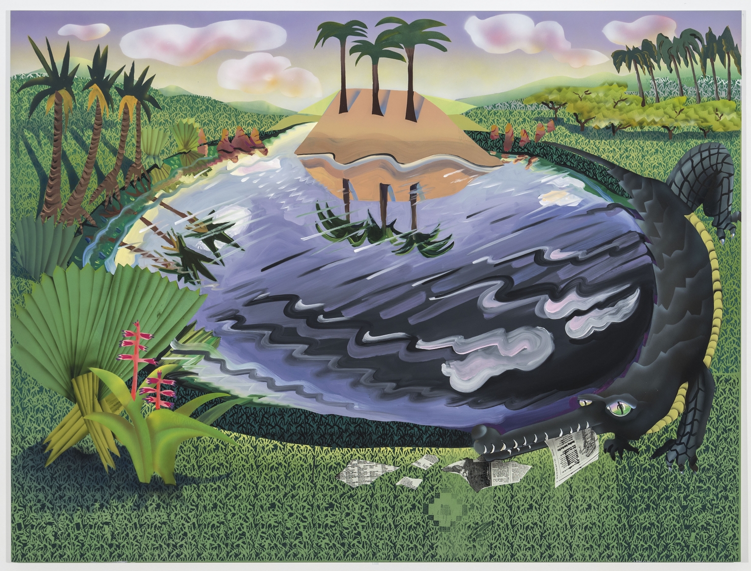 Swamp, 2018, oil, acrylic, Flashe on Dibond