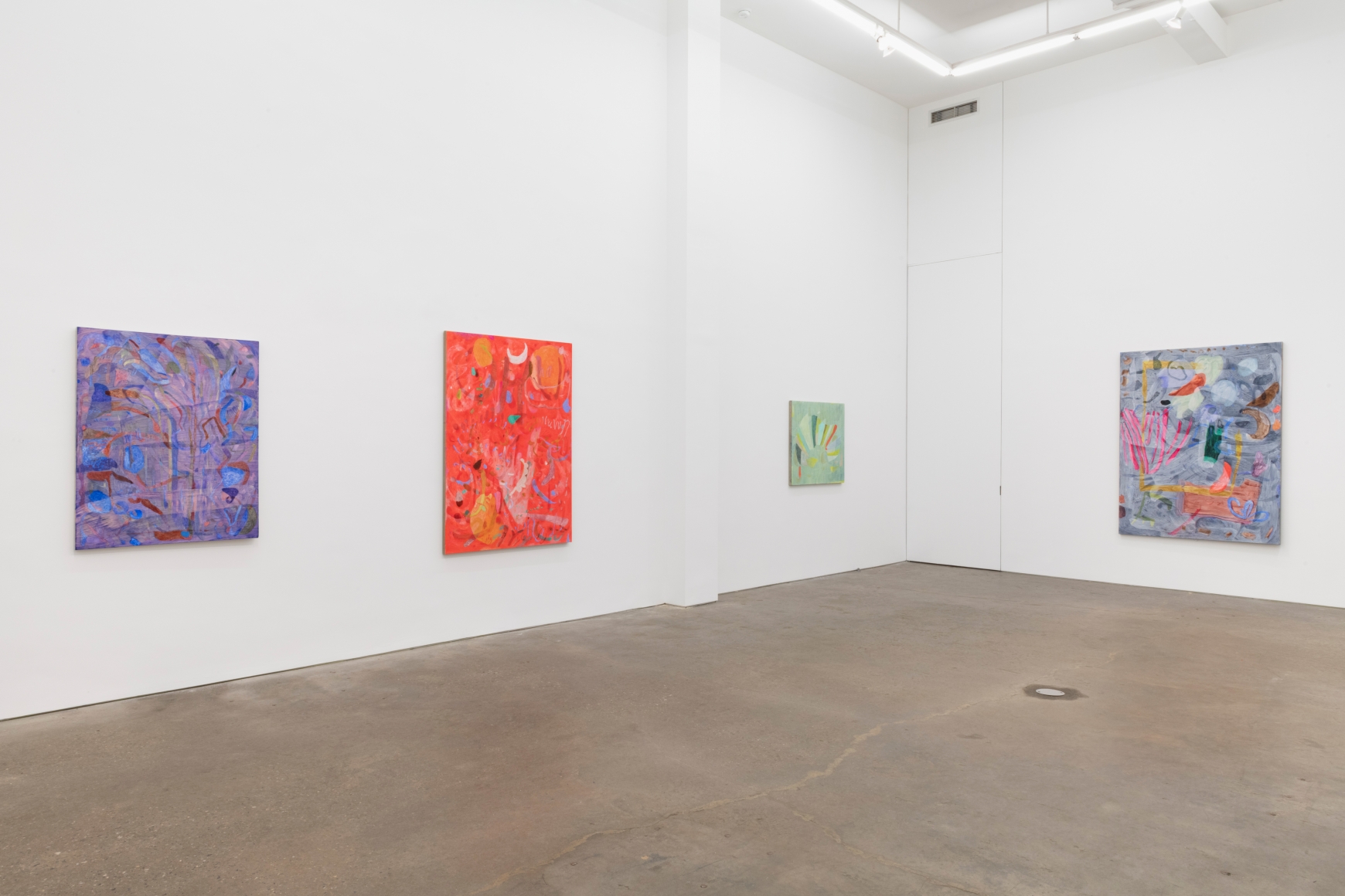Clare Grill, installation view of There's the Air at Derek Eller Gallery, 2021
