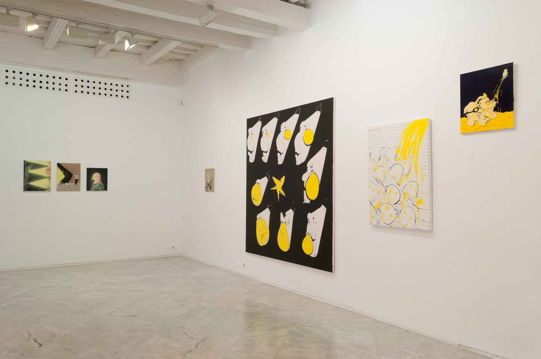 Installation view: Tala Madani, Rear Projection, Centro Andaluz de Arte Contemporáneo, Seville, 2014
