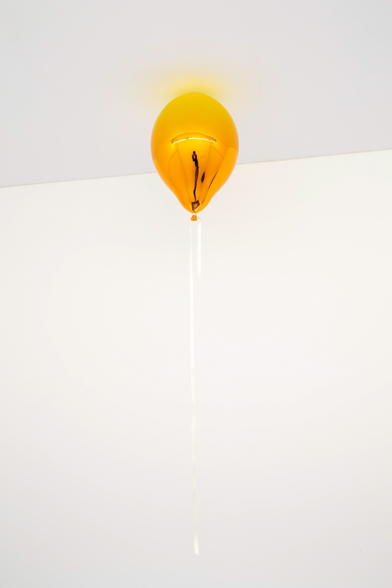 Jeppe Hein, Dark Yellow and Medium Orange Mirror Balloon, 2019