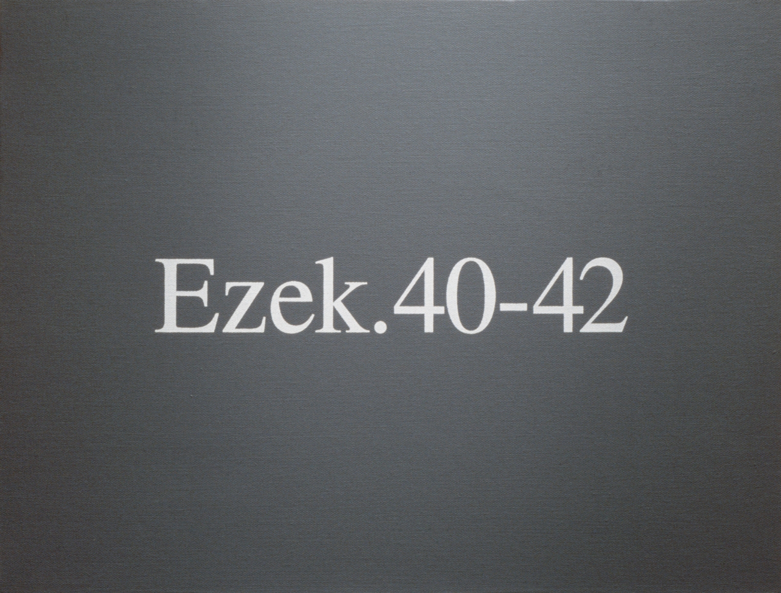 Rodney Graham, Ezek. 40-42, 1992