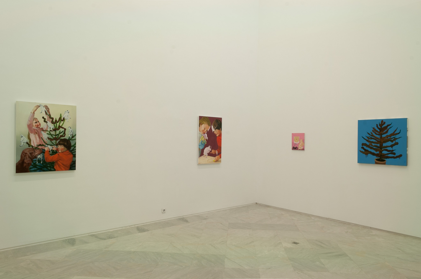 Installation view: Tala Madani, Rear Projection, Centro Andaluz de Arte Contemporáneo, Seville, 2014