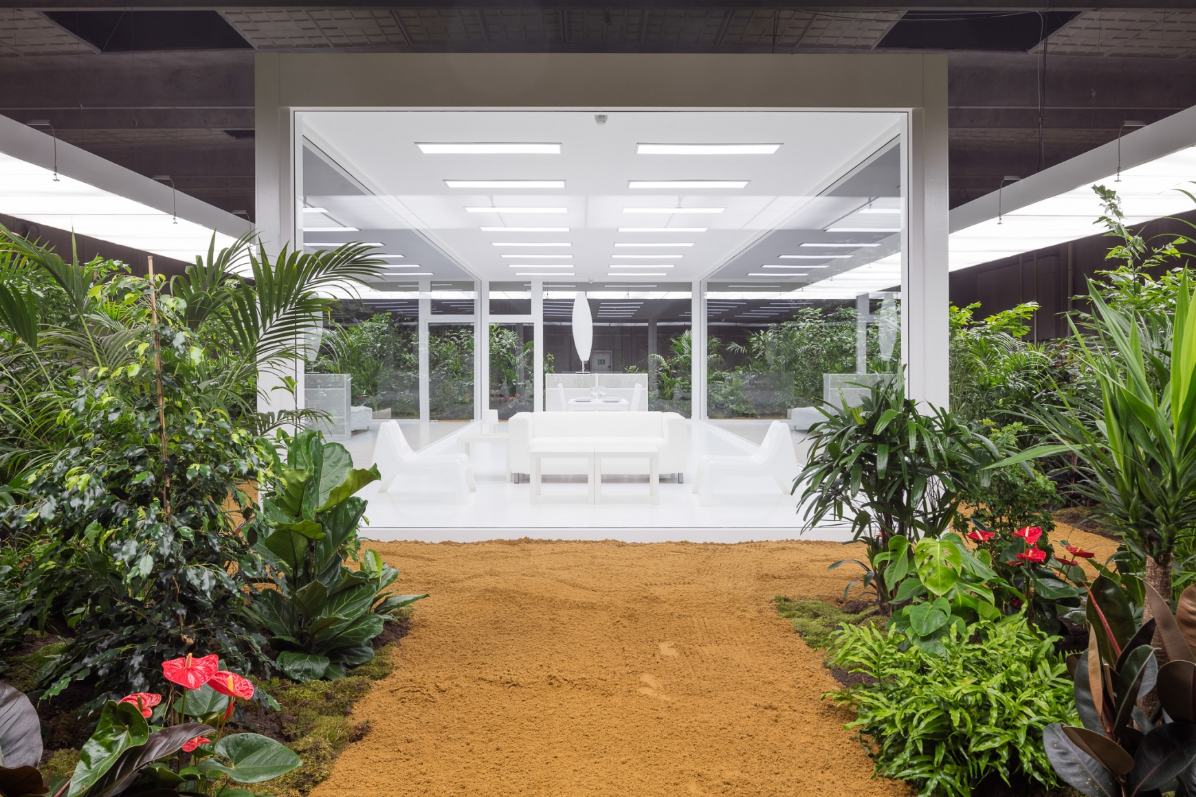 Installation view of Doug Aitken, The Garden 2017