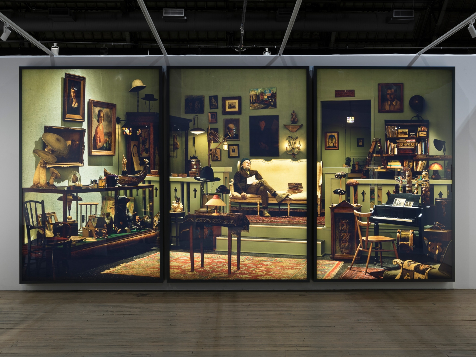 Rodney Graham, Antiquarian Sleeping in his Shop, 2017, Installation view: ADAA The Art Show, 2017