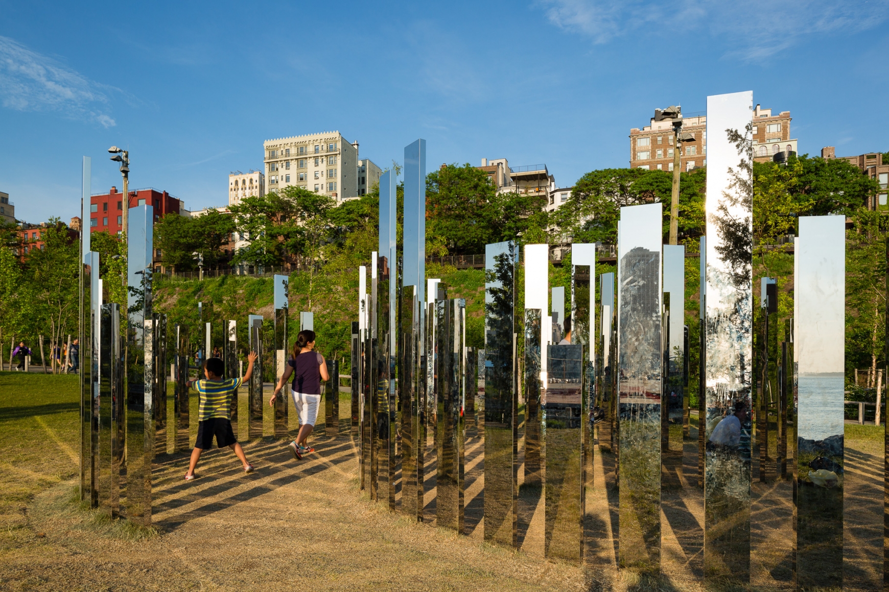 Jeppe Hein, Mirror Labyrinth NY, 2015, Installation view: Please Touch The Art. Brooklyn Bridge Park, 2015-16