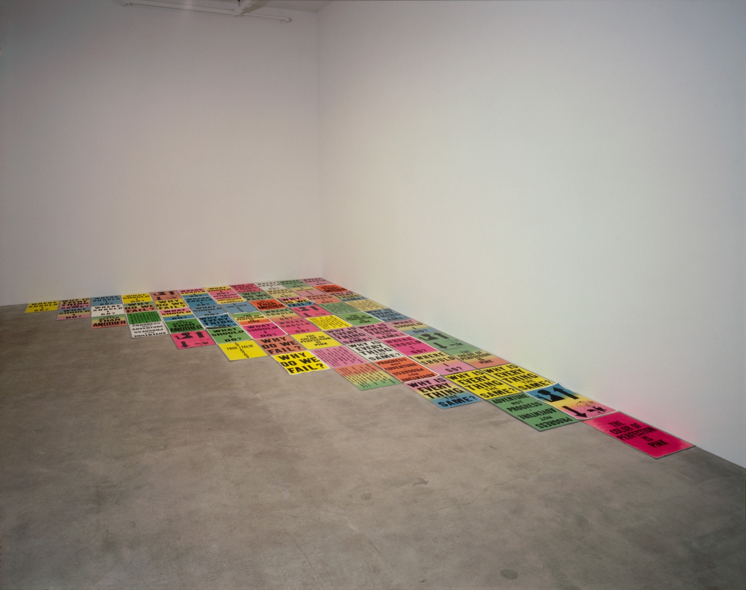 Allen Ruppersberg, The Mud Below (Untitled Carpet), 1988-91, Installation view: 303 Gallery, New York, 1991